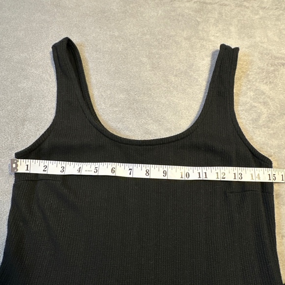 Gap Ribbed Belt-Tie Jumpsuit Wide Leg Black Women's Small Romper Normcore Y2K - Picture 6 of 10